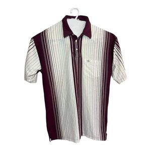 Arnold Palmer Striped Maroon Button Down Shirt